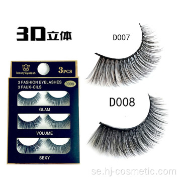 Dubbel 3D Remy hår False Eyelashes Gratis prov bästa pris falska ögonfransar 3d mink med anpassade lådor